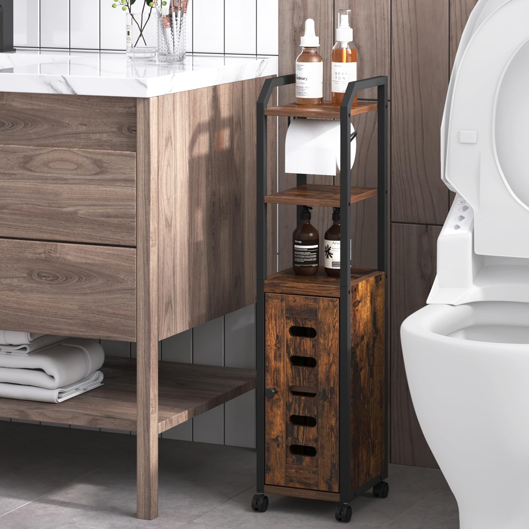 Narrow Bathroom Storage Cabinet