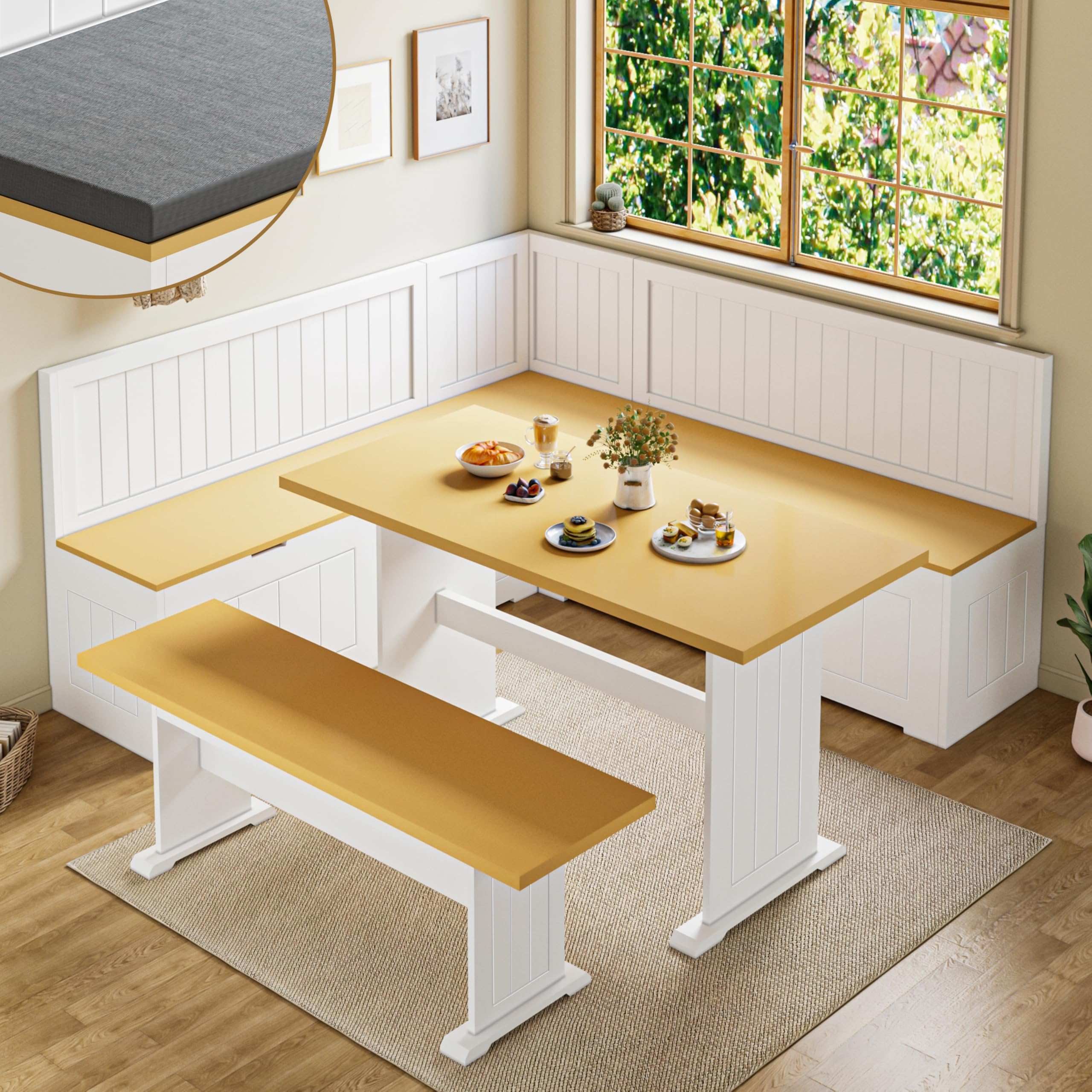 Breakfast Nook Corner Table Set