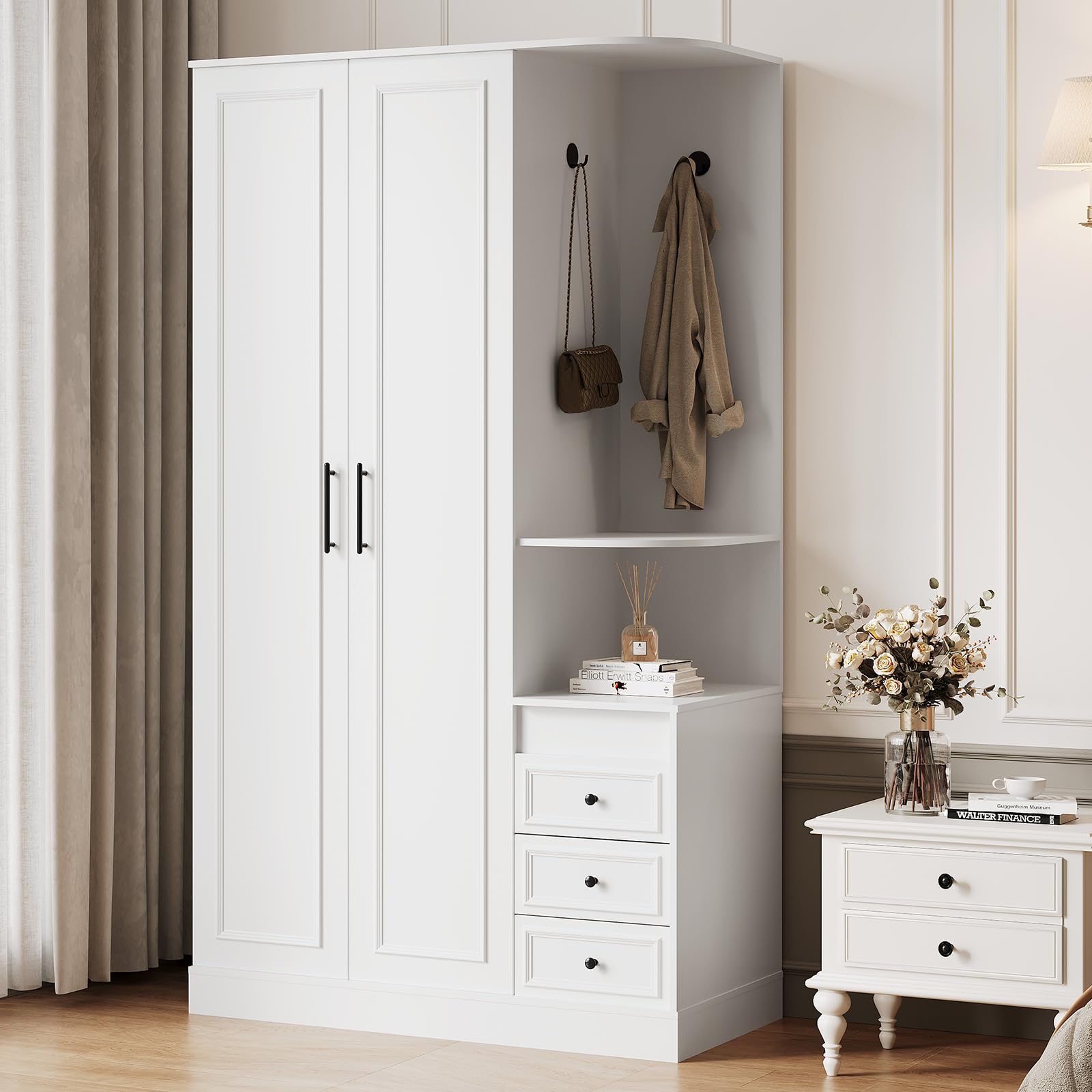 Tall White Armoire Wardrobe Closet