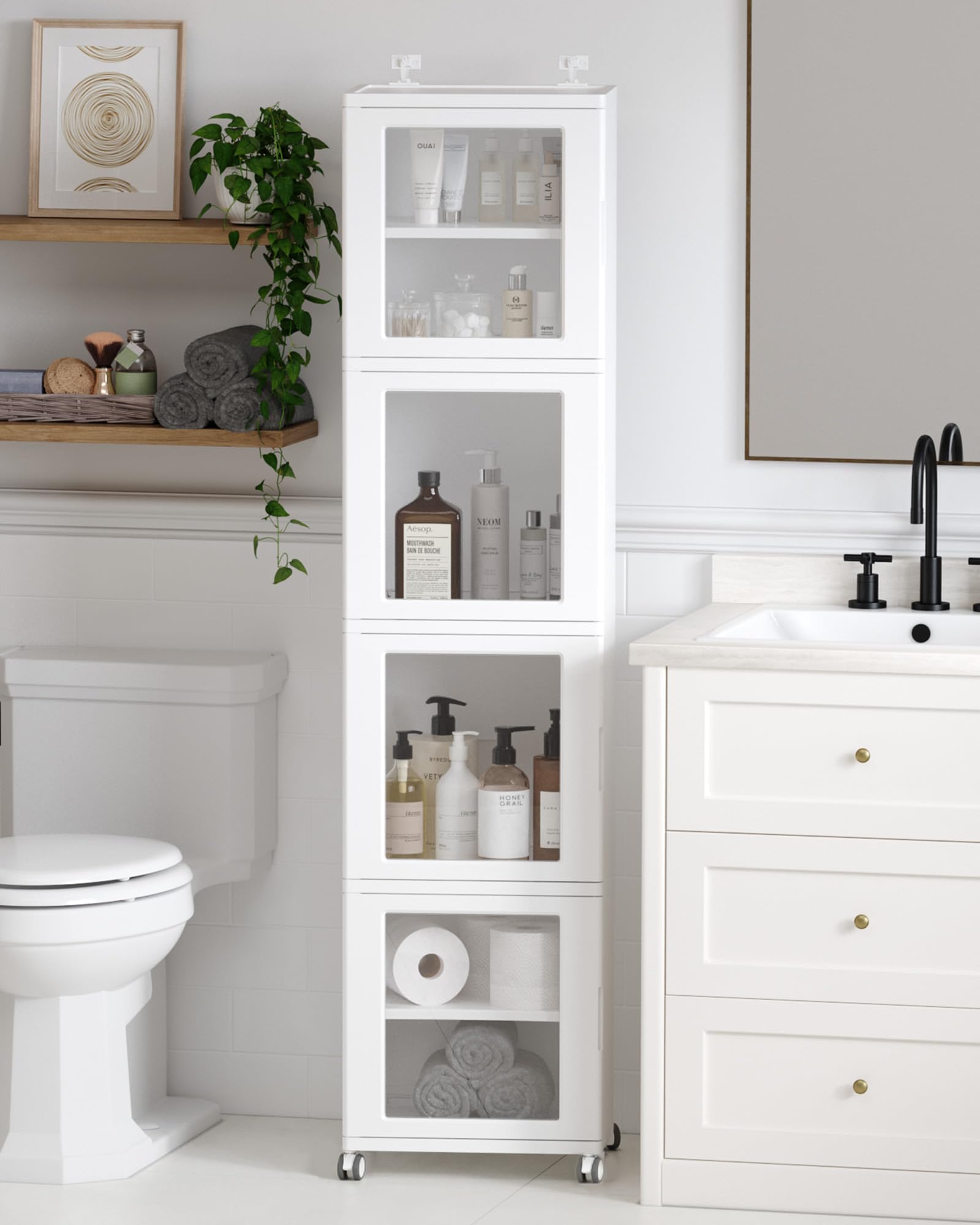 Tall Slim Bathroom Storage Cabinet