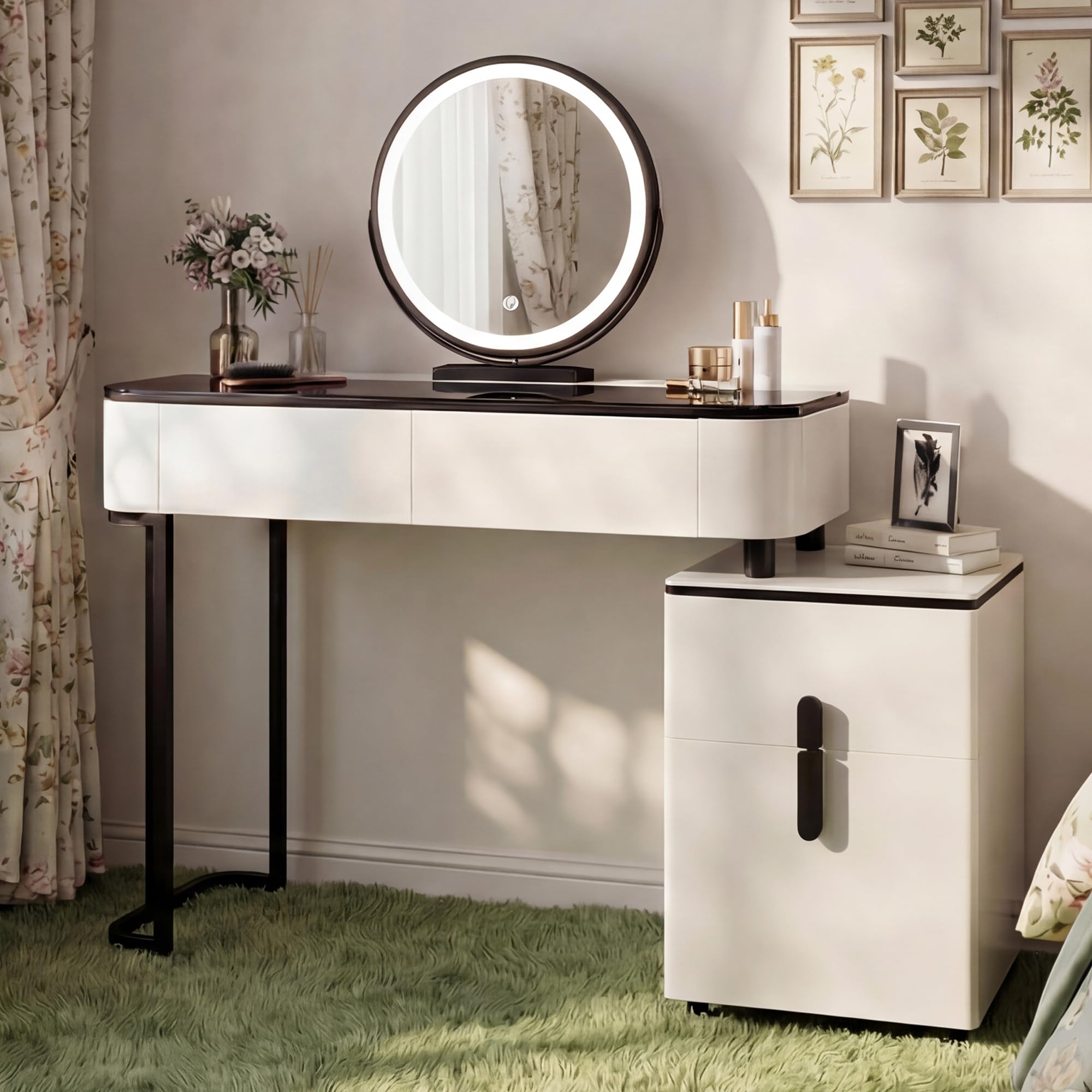 White Vanity Desk                        