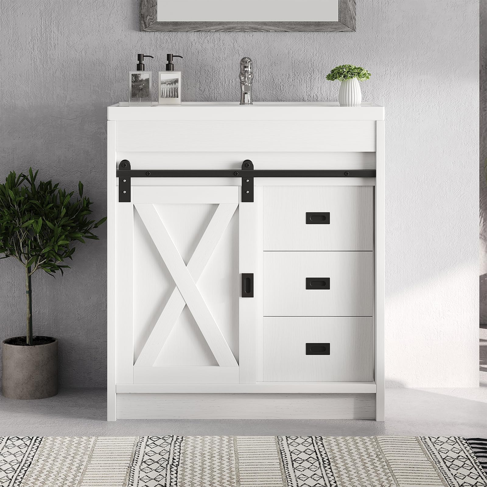 Farmhouse Bathroom Vanity with Sink