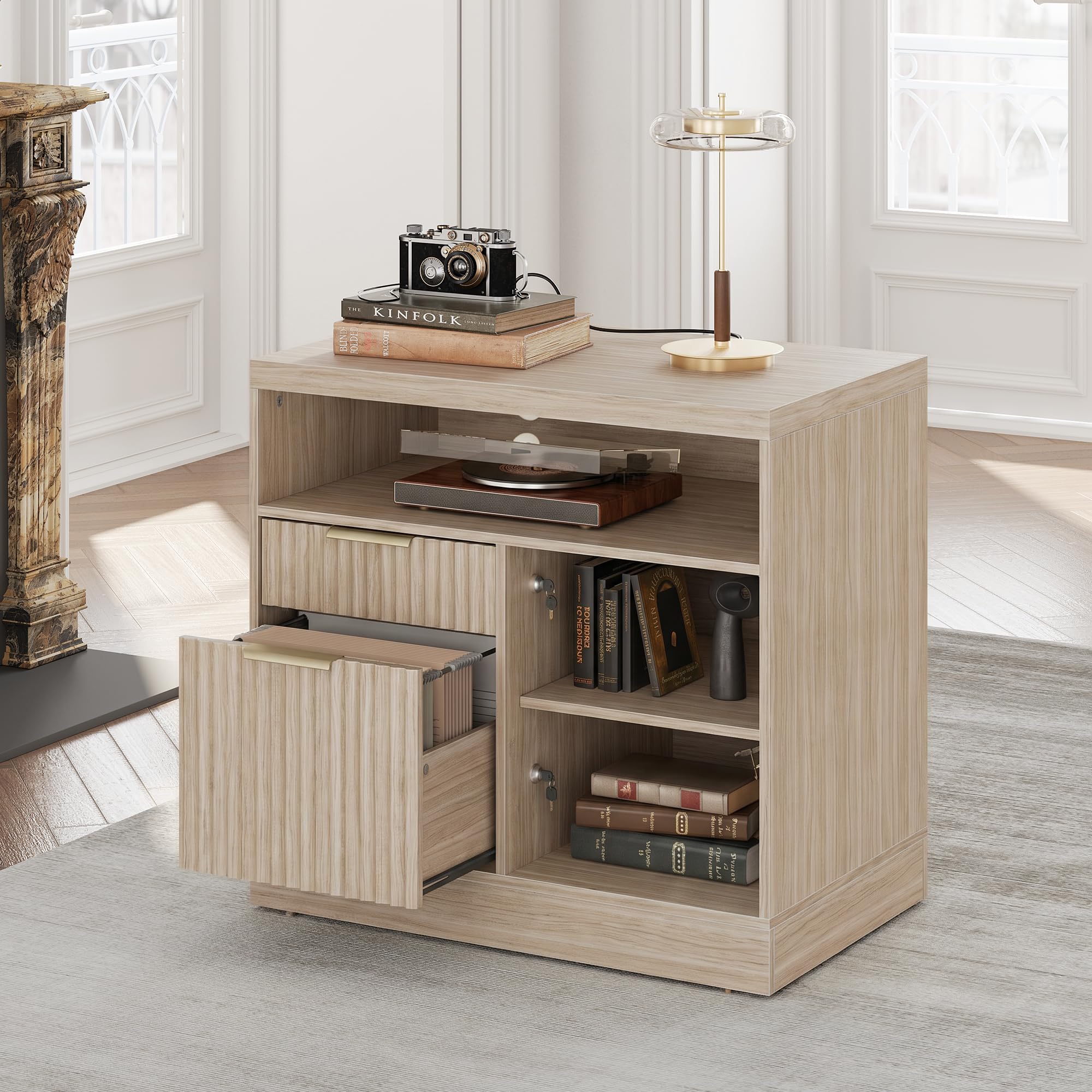 Drawer Rattan File Cabinet