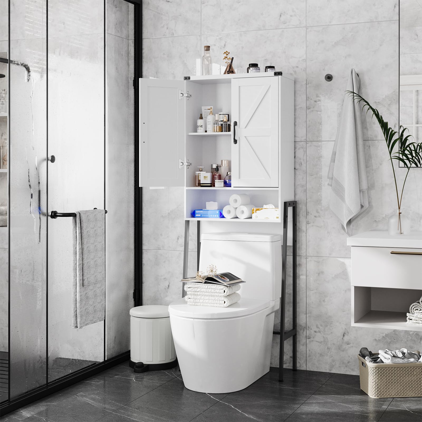 Toilet Storage Cabinet with 2-Door 