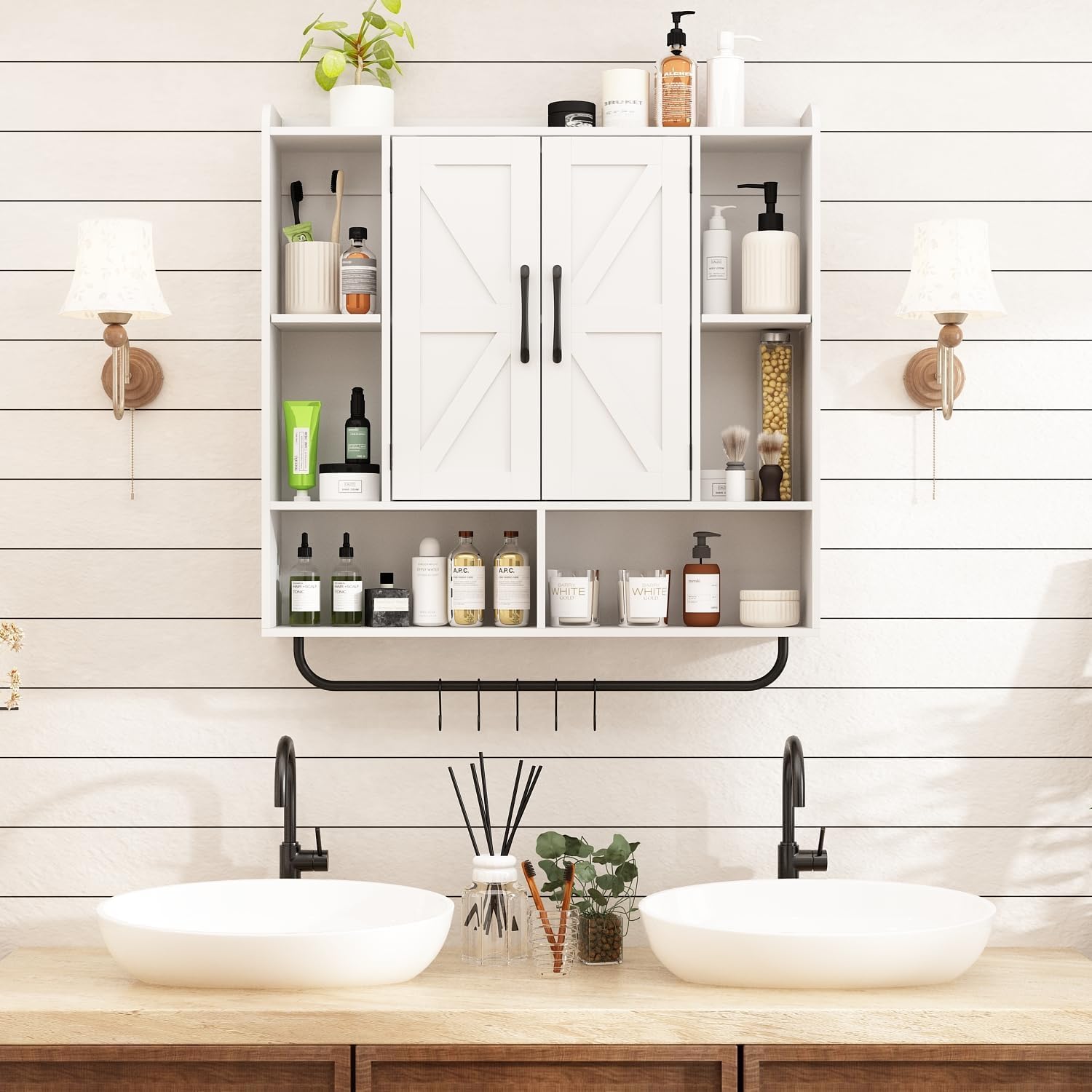  Rustic Wood Wall Bathroom Cabinet