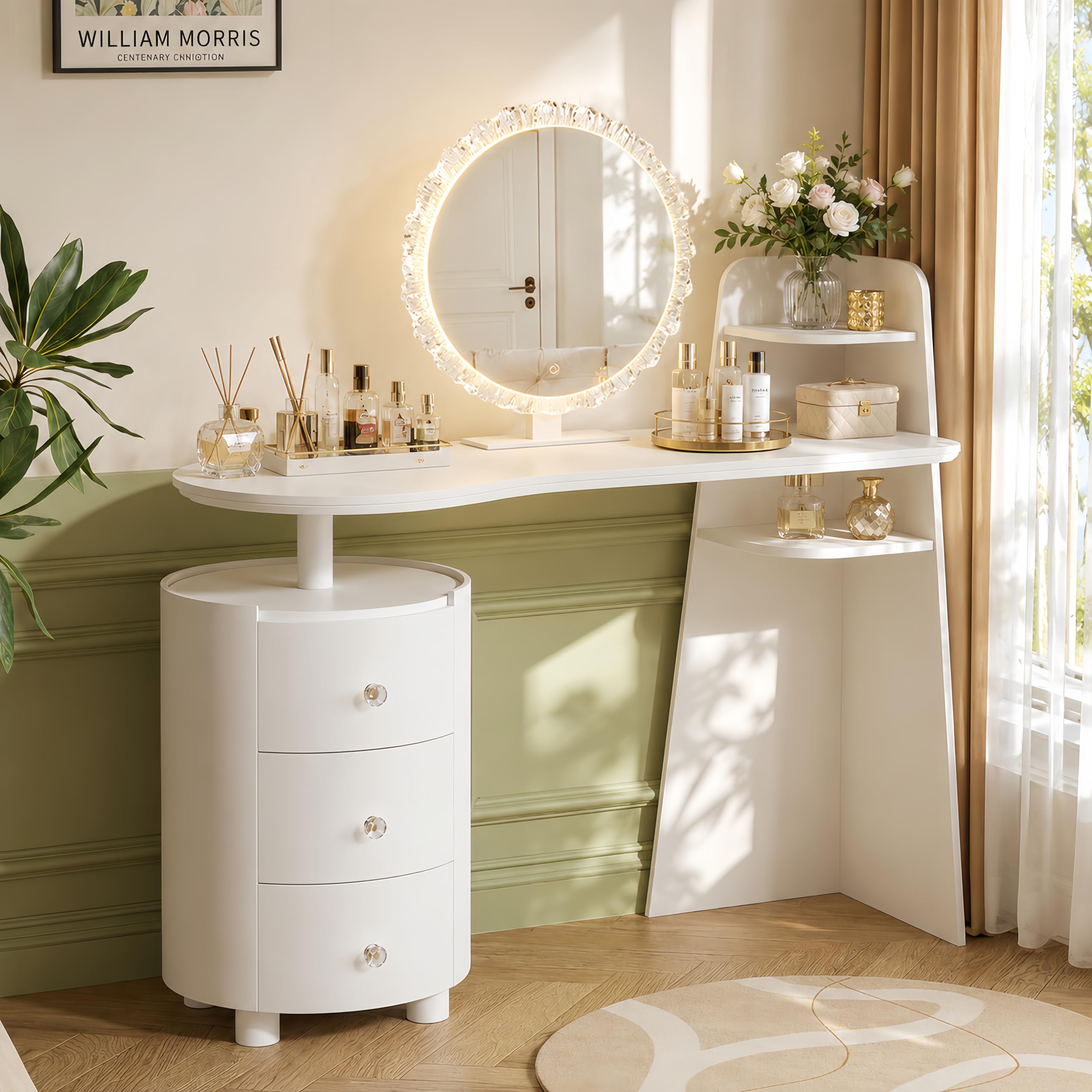 White Vanity Desk                     