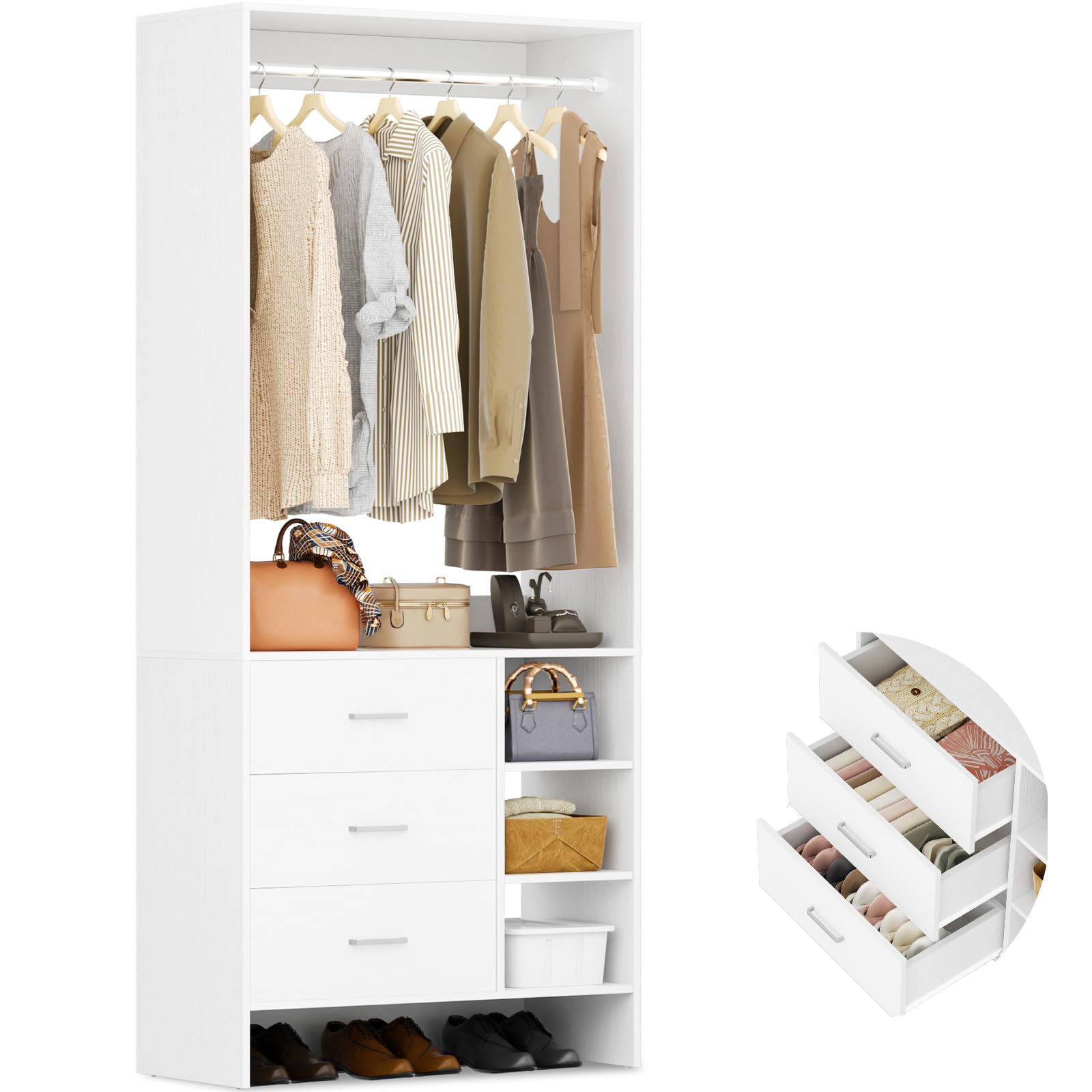 Closet System with 3 Drawers_复制