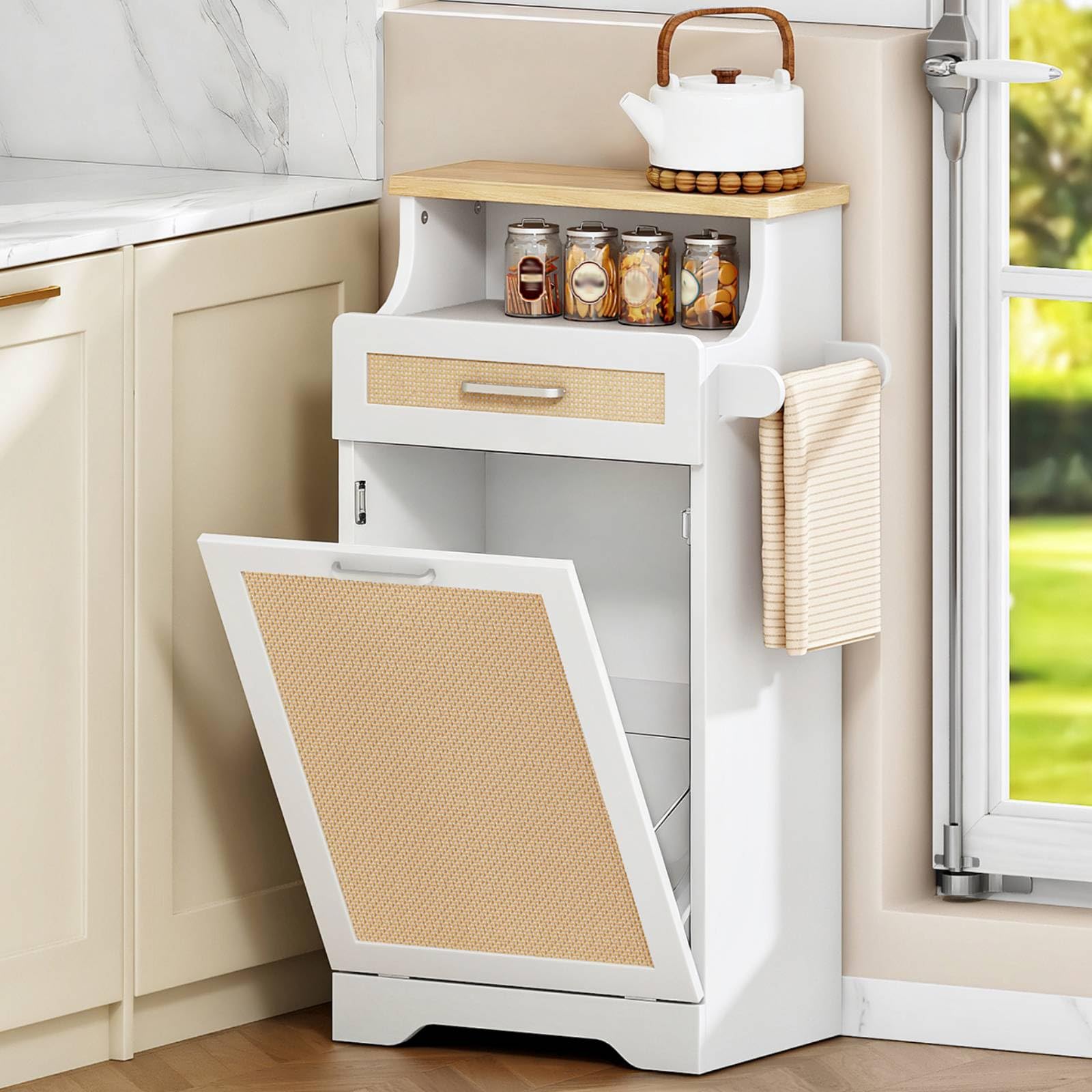 10 Gallon Tilt Out Trash Can Cabinet,