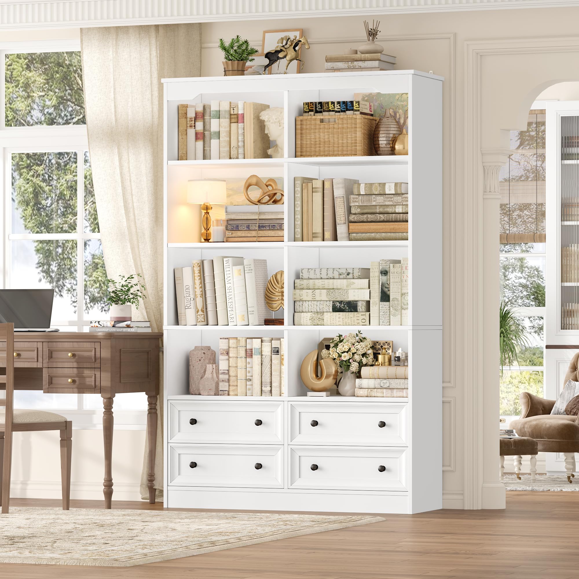 White Bookshelf with Doors