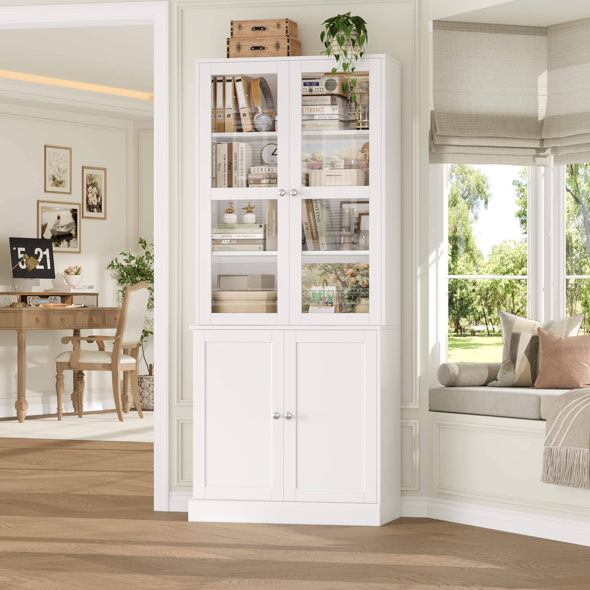 Tall Bookcase with Glass Doors_复制