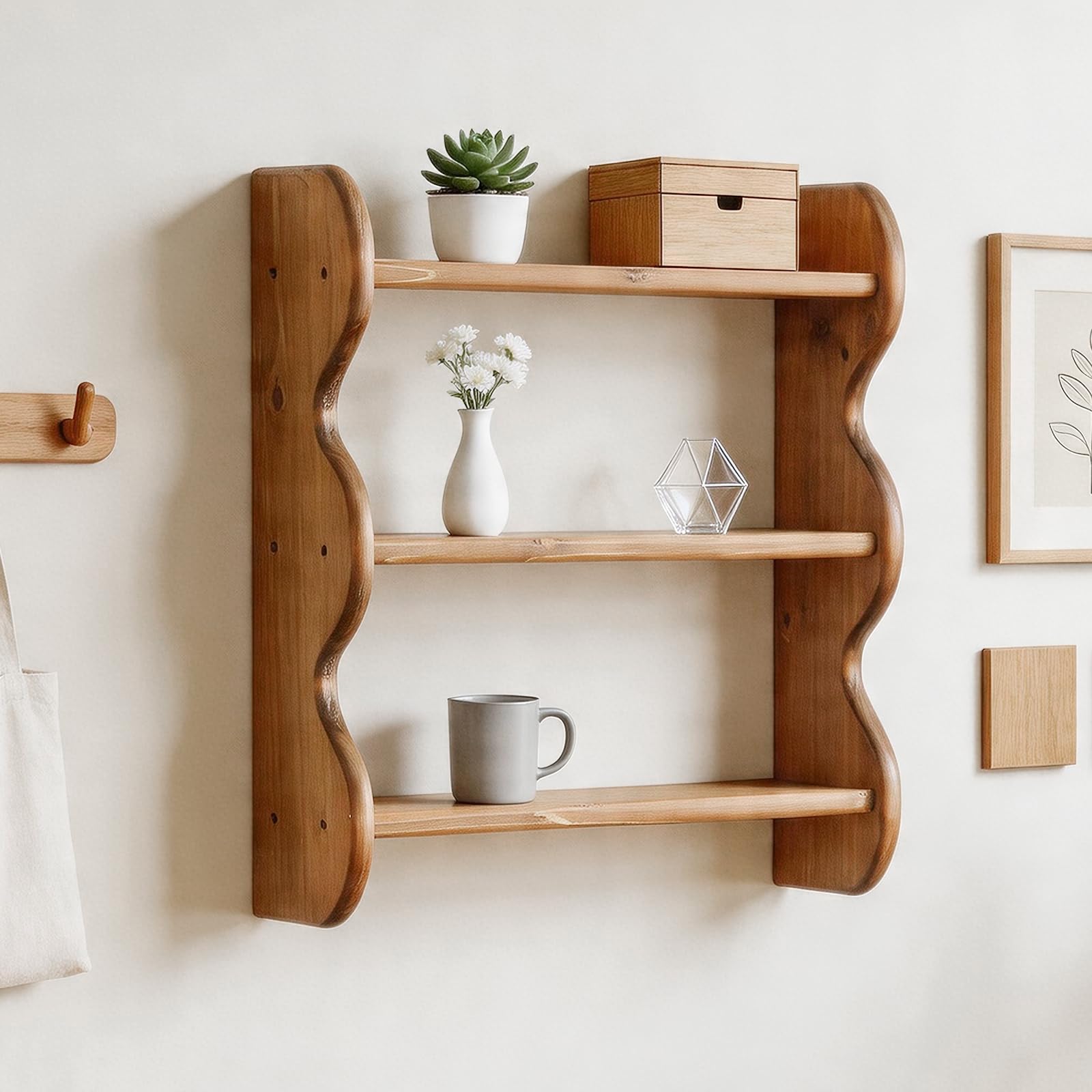 Vintage Wooden Wall Shelf