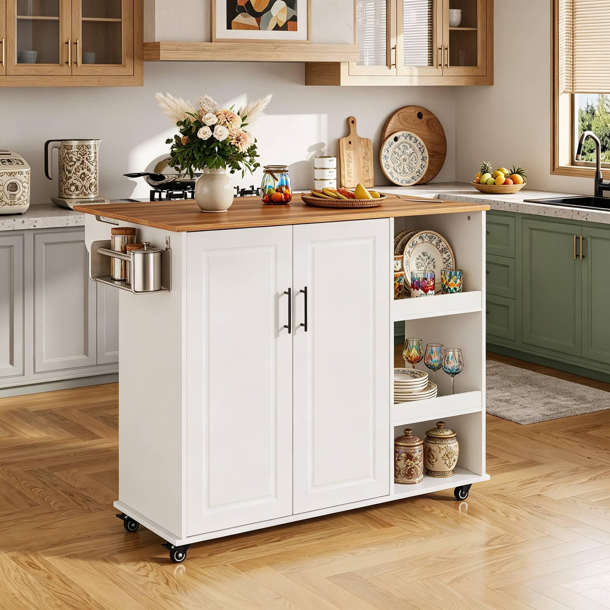 Rolling Kitchen Island on Wheels