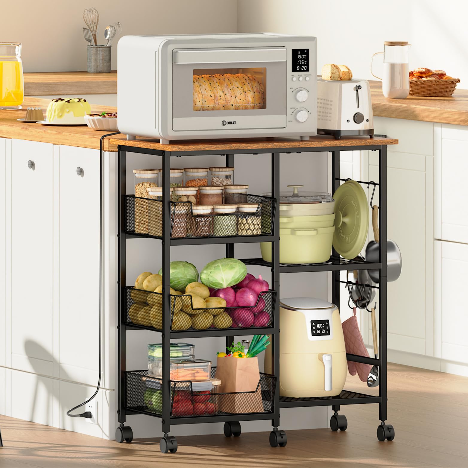 Kitchen Storage Microwave Cart