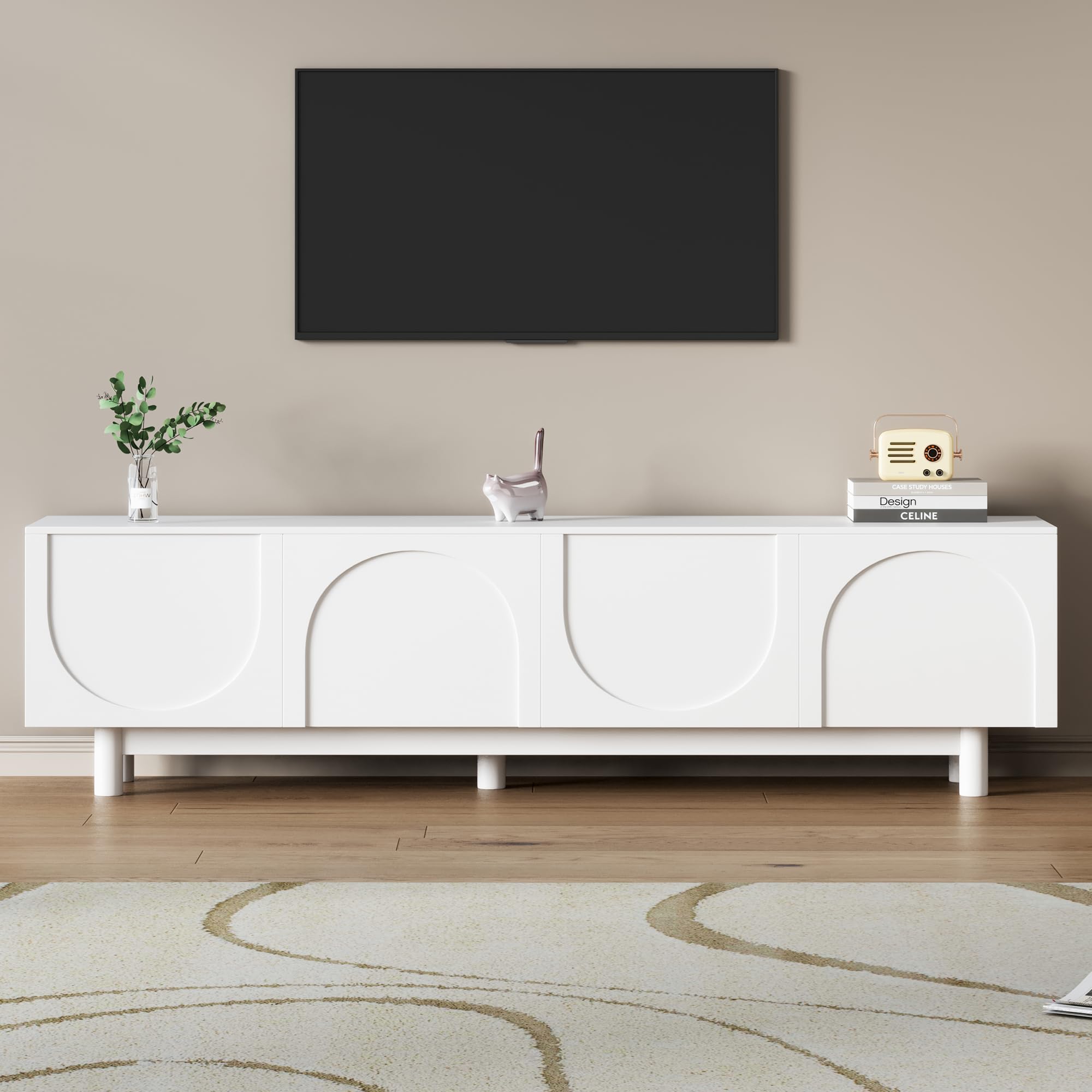 TV Stand with Arch Cabinets