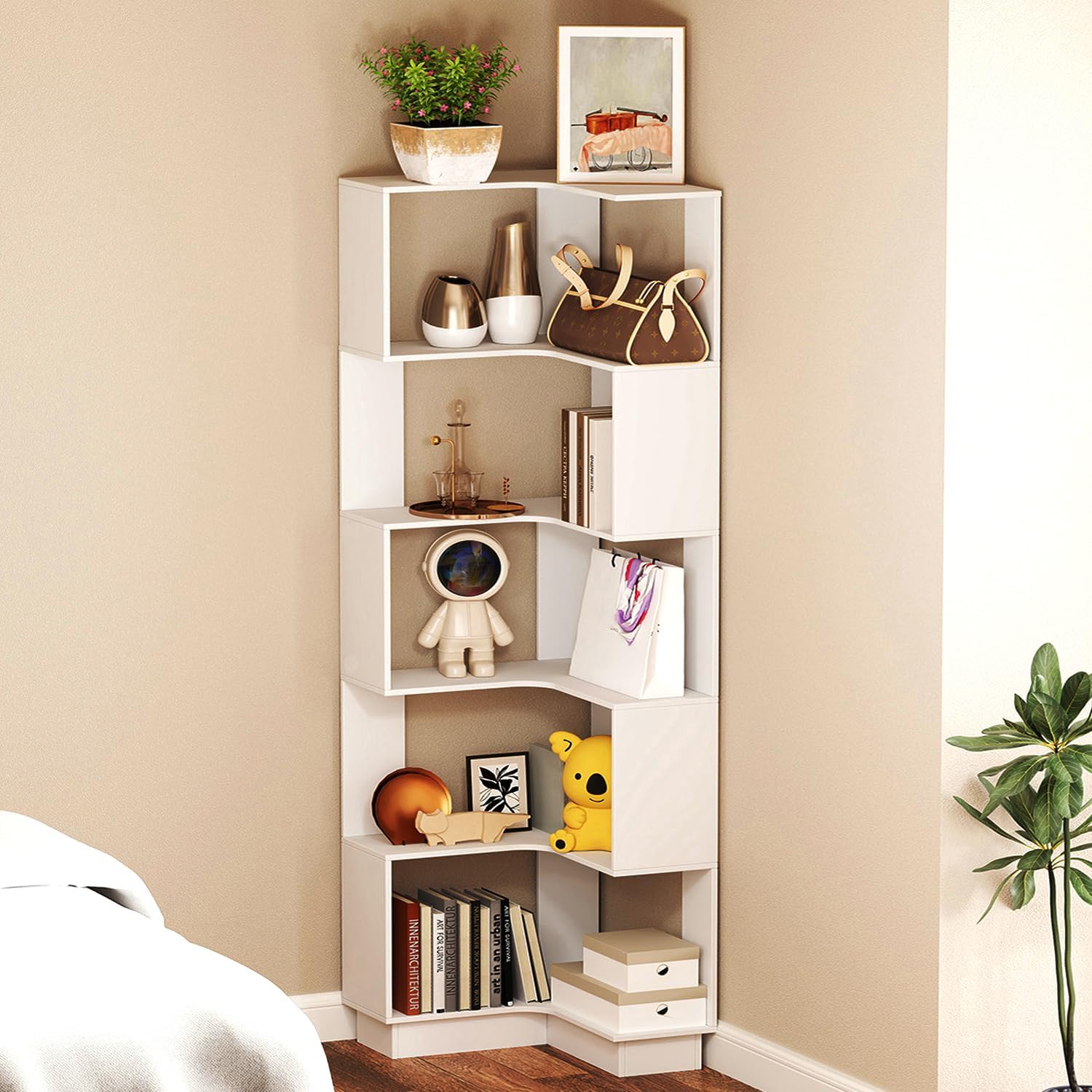 6 Tier Corner Bookshelf