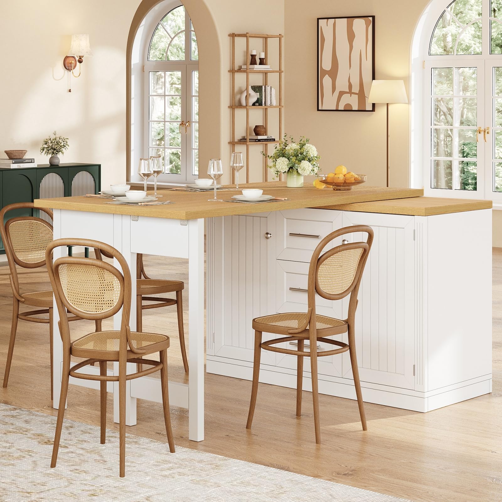 Central Kitchen Island with Storage and Worktop