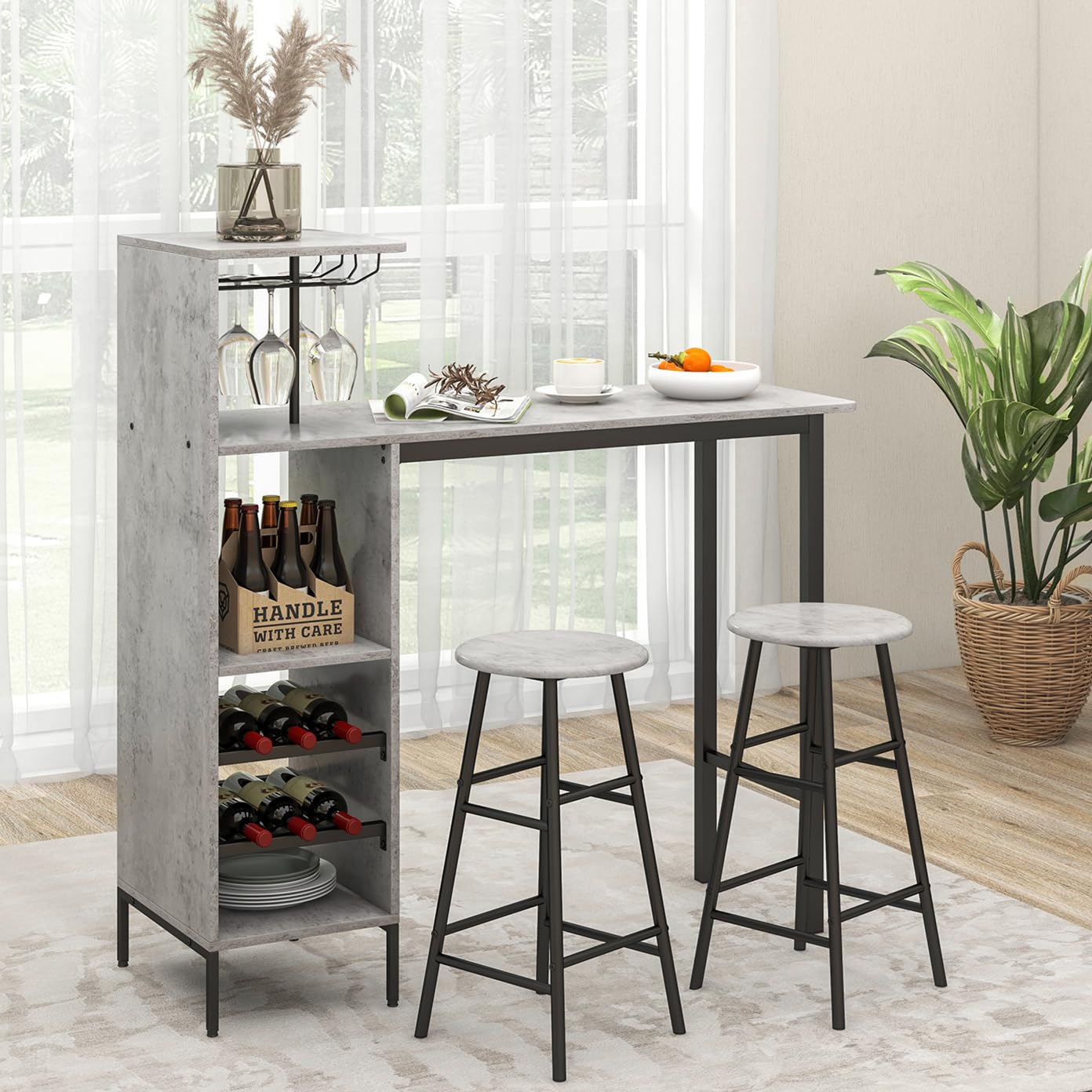 3 Pieces Bar Table Set