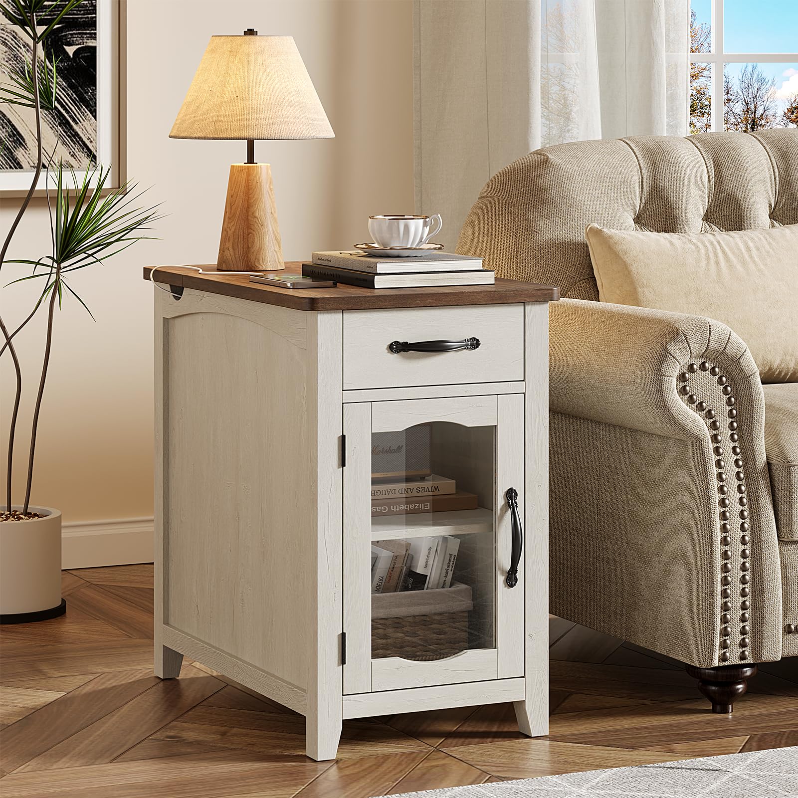 Narrow Side Table for Living Room