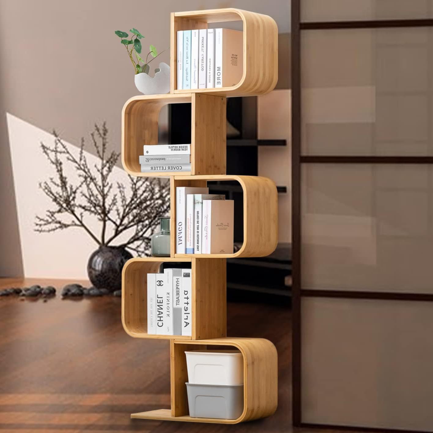 Modern Bamboo Bookshelf