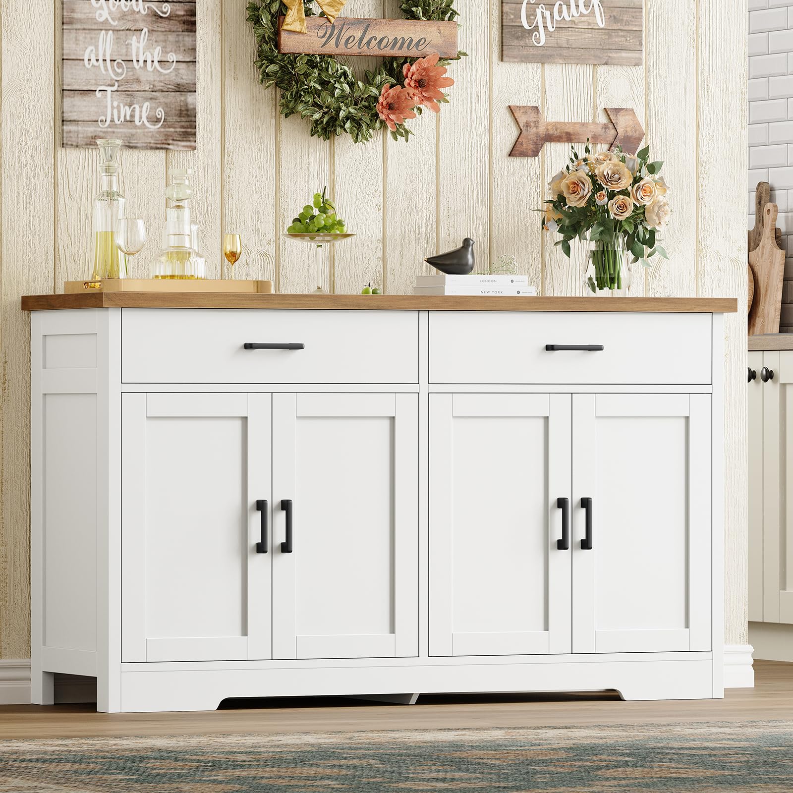 Buffet Cabinet with Storage and 2 Drawers