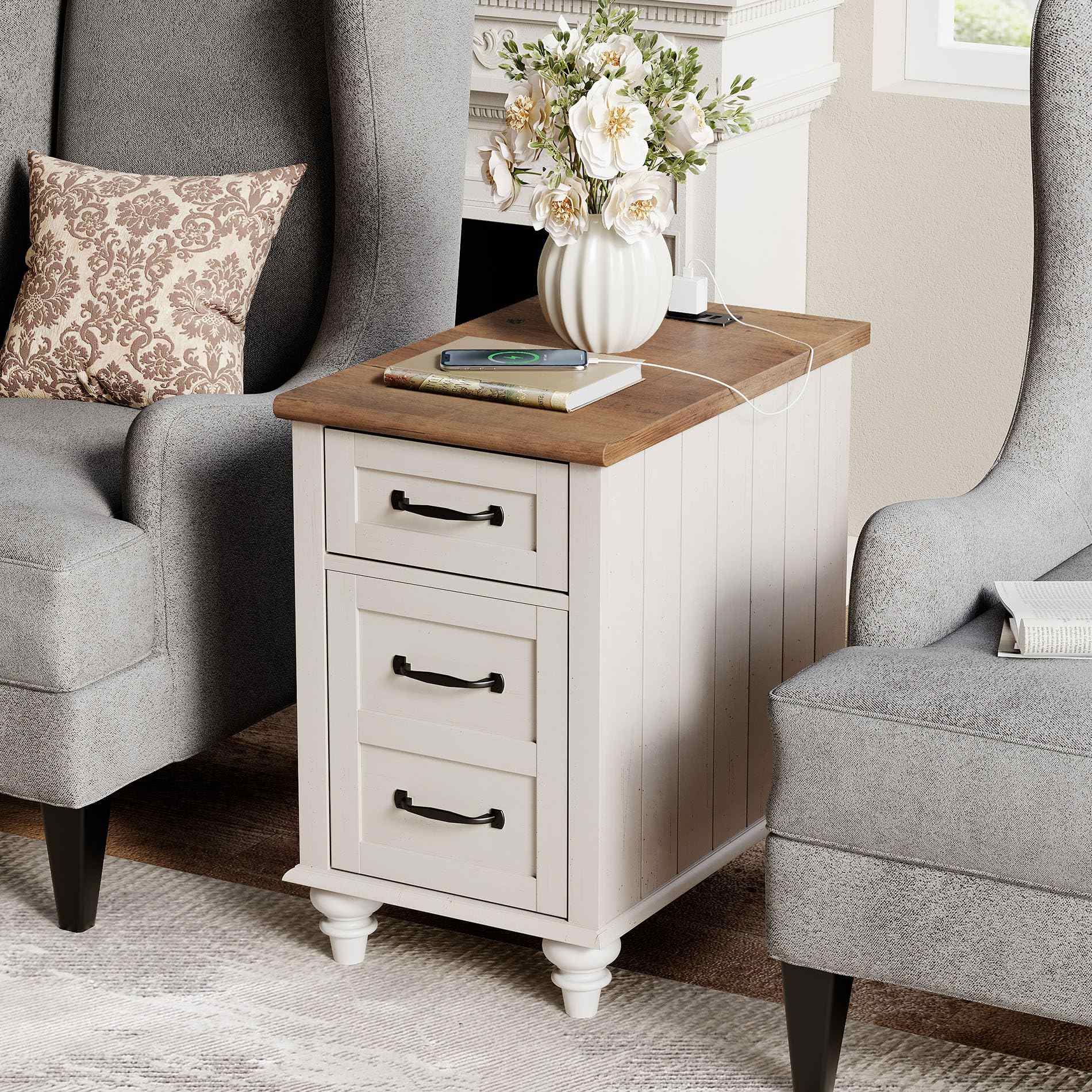 End Table with Charging Station
