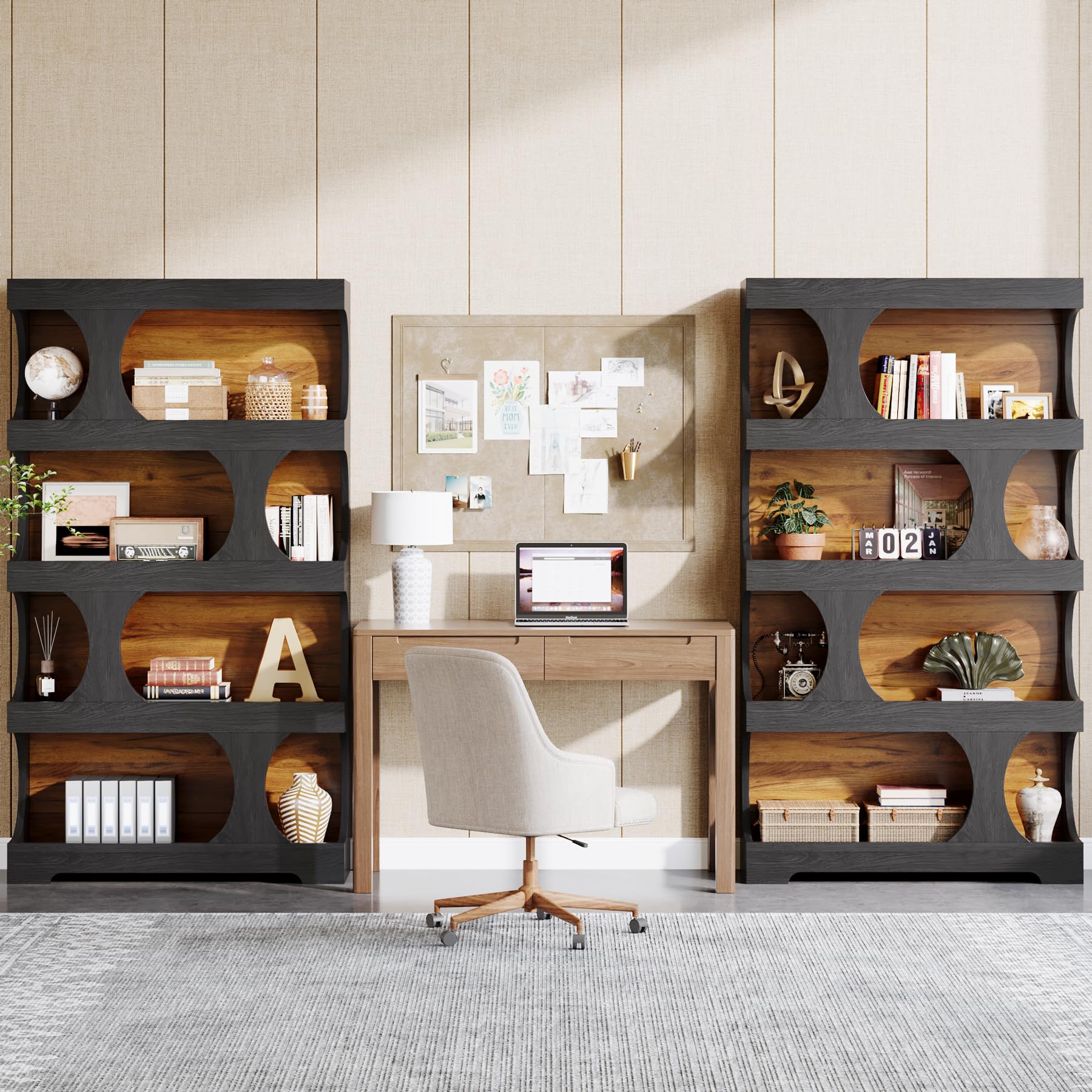 4-Tier S-Shaped Bookshelf