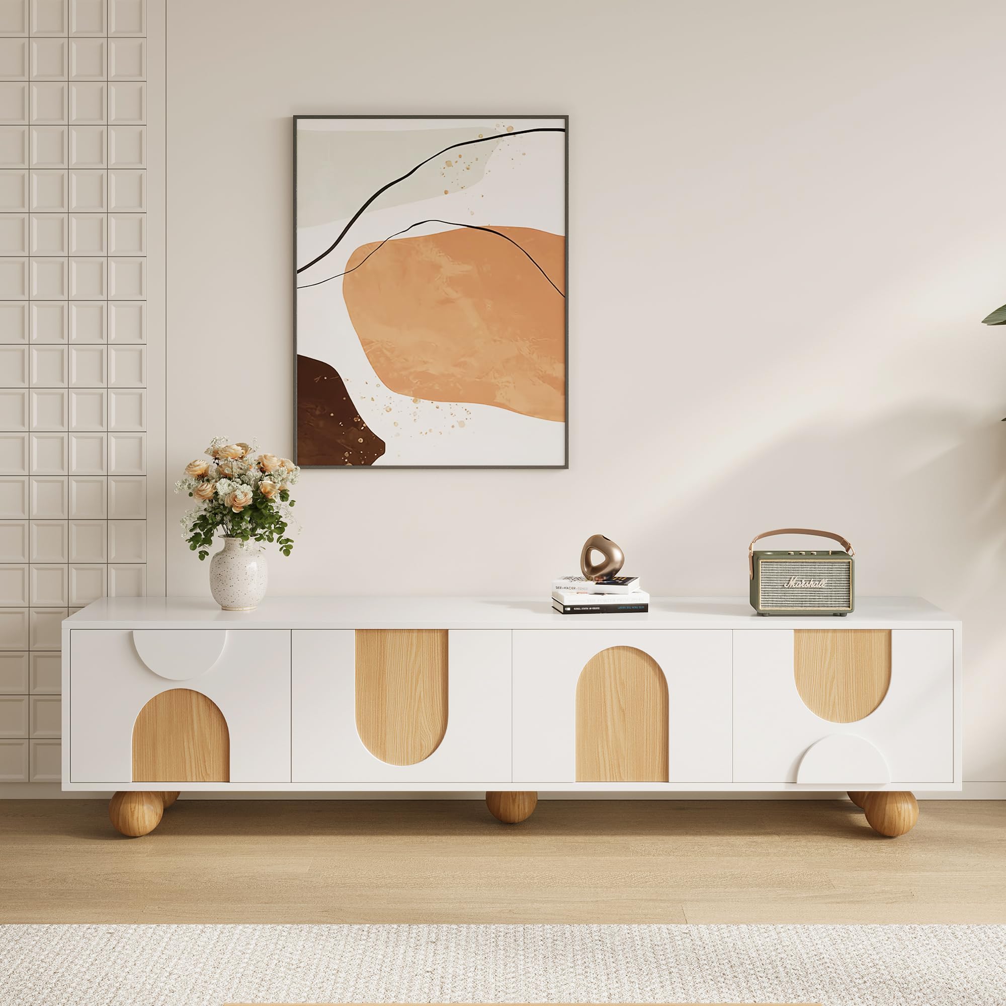 White TV Stand for Living Room