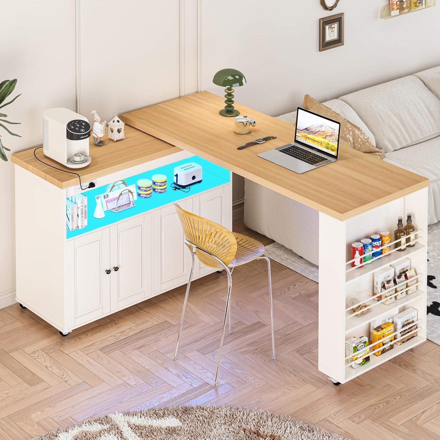 Kitchen Island with Swivel Table_复制
