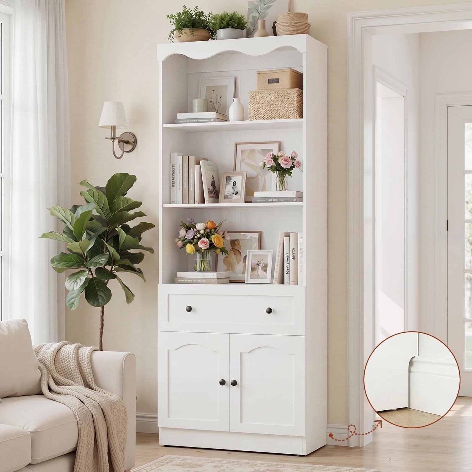 Tall Bookcase with Doors