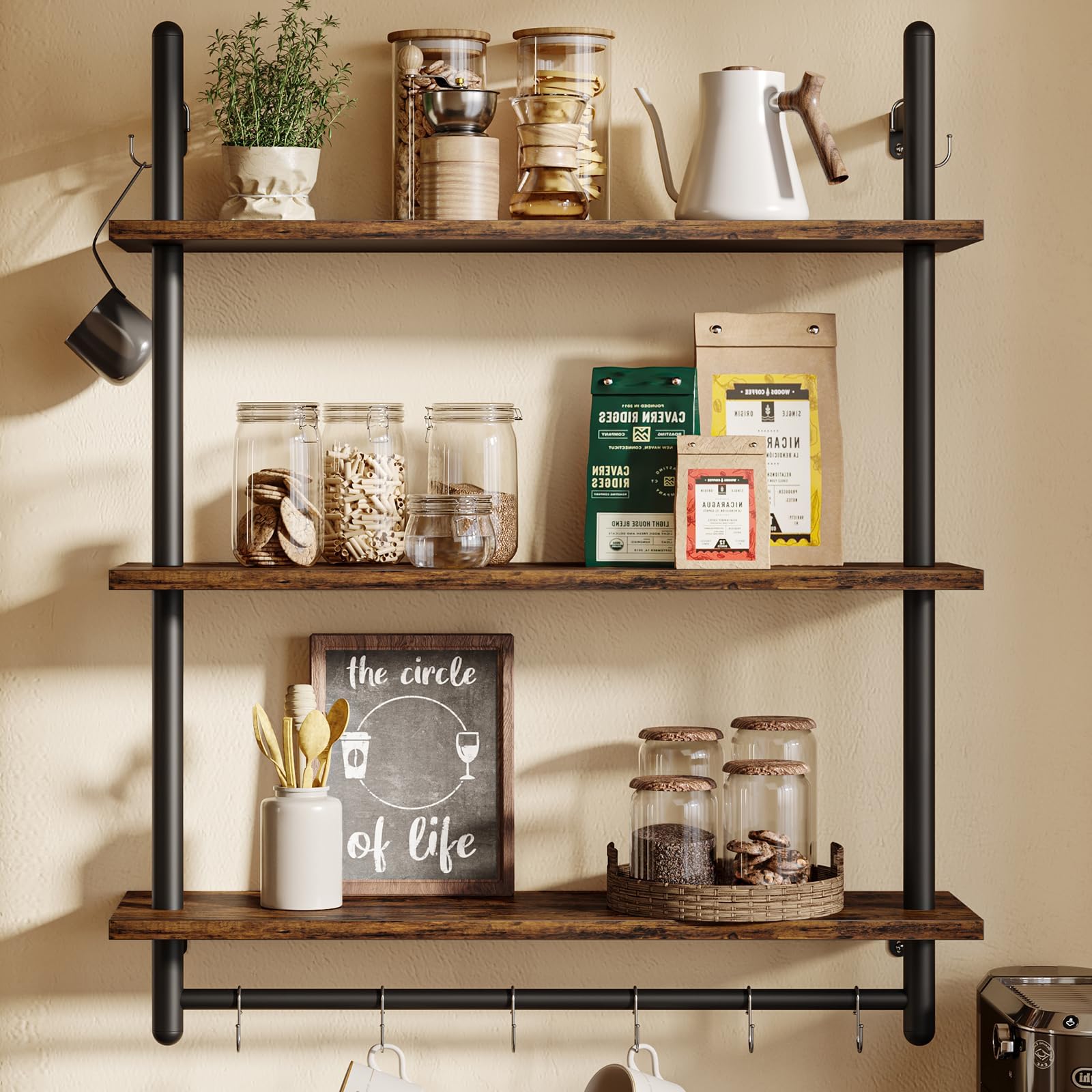 3 Tier Industrial Pipe Shelving