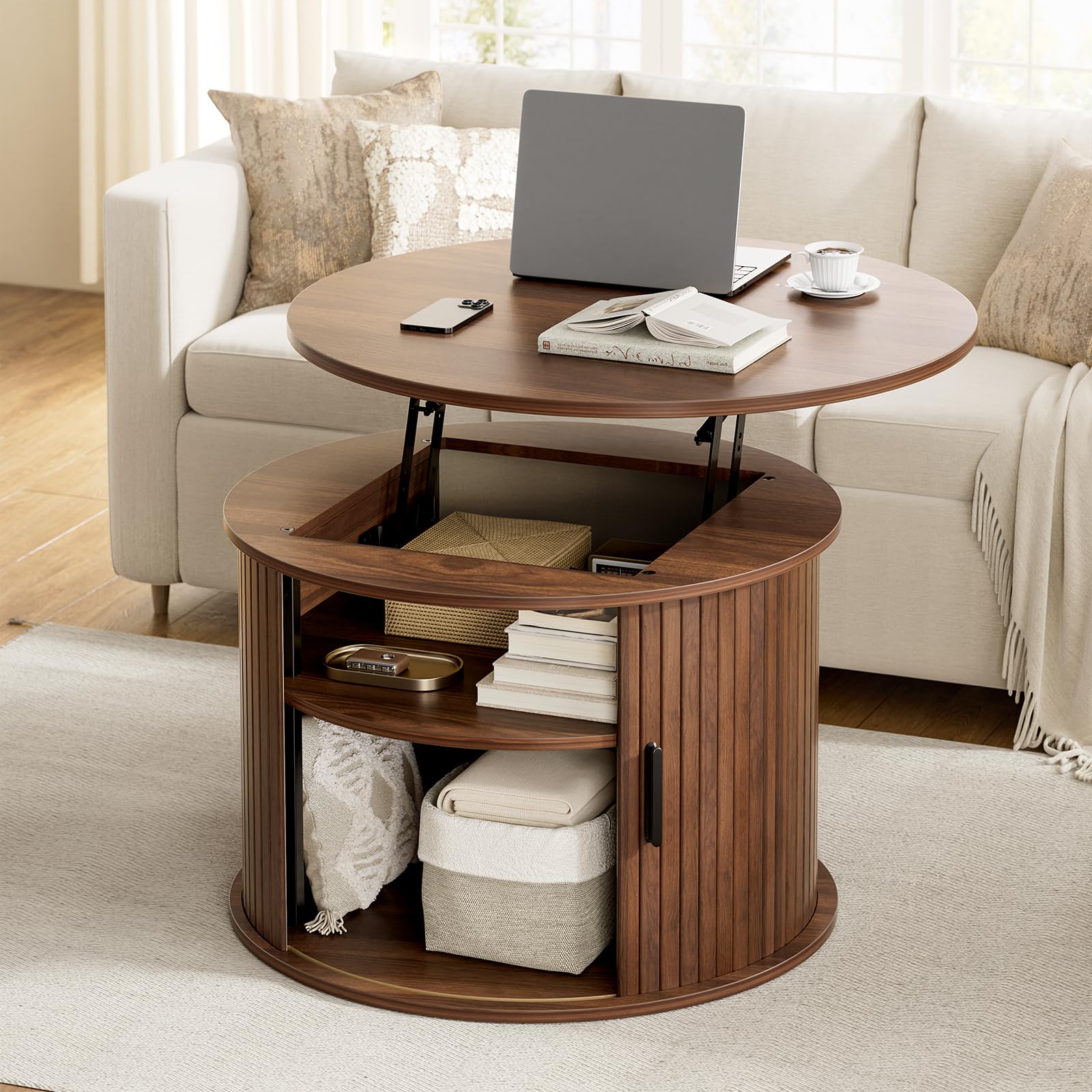 Round Lift Top Coffee Table
