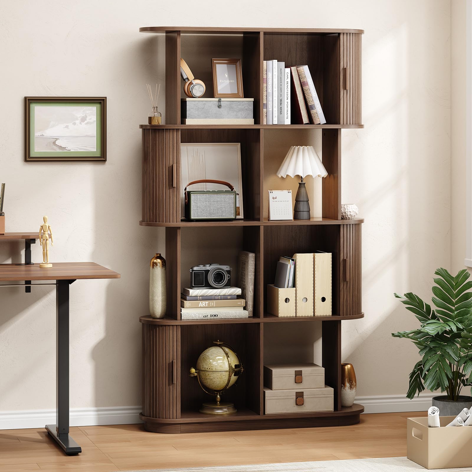 71" Tall 4-Tier Bookshelf